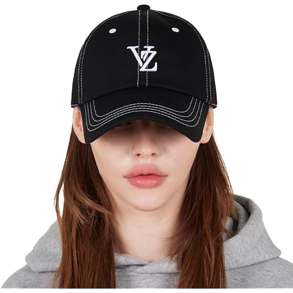 Amazon | [VARZAR] 3D Monogram Stitch Over Fit Ball Cap Black